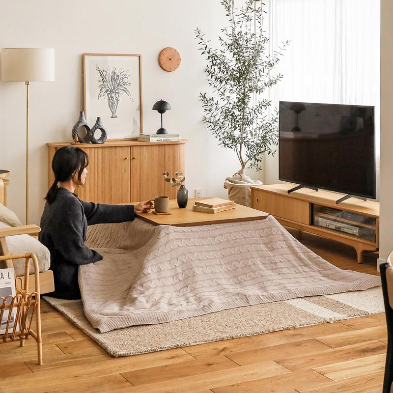 こたつ布団掛けカバー ケーブルニット 190×240 洗える 洗濯機可 こたつ