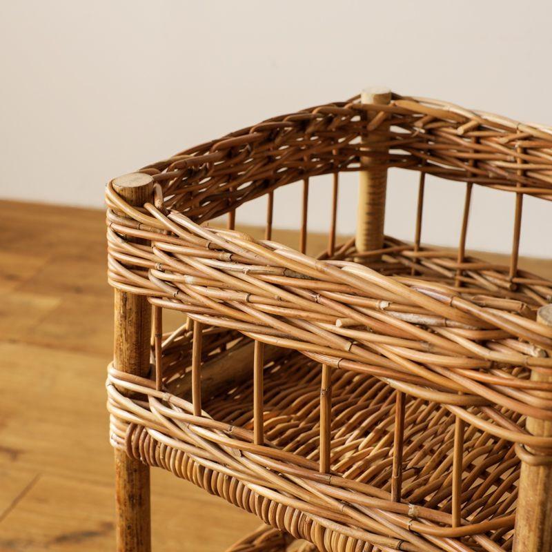 2段バスケット かご カゴ 収納 ラタン 籐 AROROG 籐家具 ラタン家具