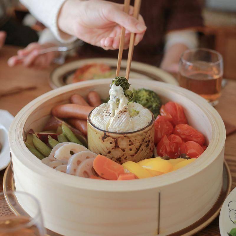 ひのき 中華せいろ 27cm／1段 蓋付き 蒸籠 檜 竹 網代編み 日本製