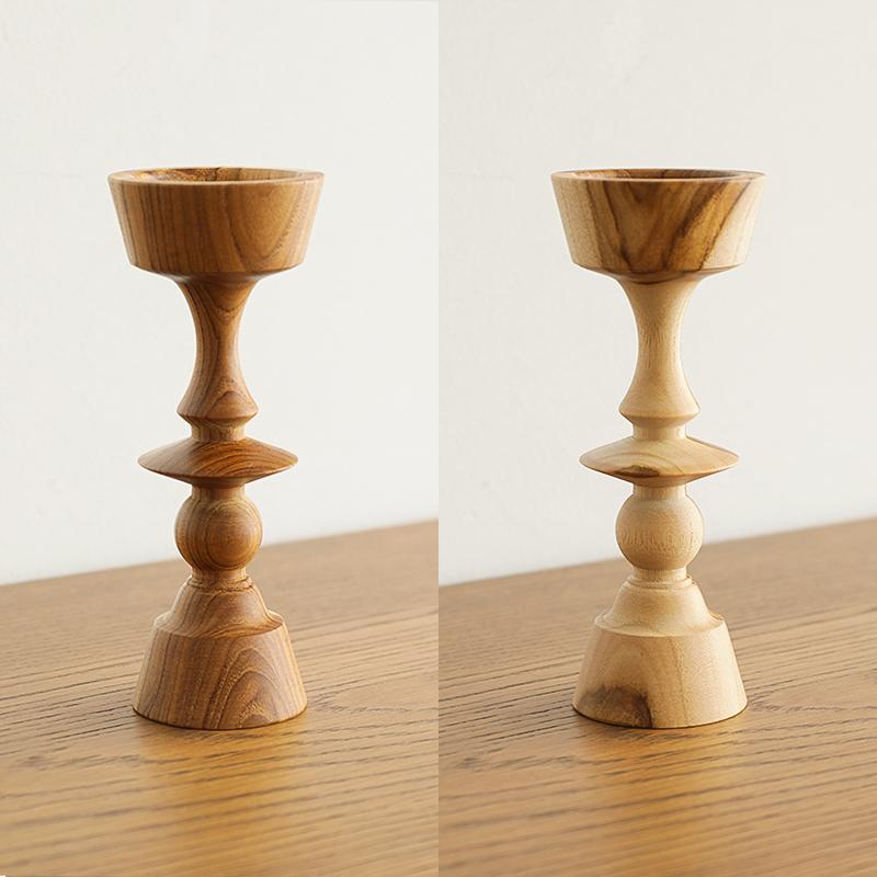 キャンドルホルダー TEAK Lサイズ 7.9×17.5 キャンドルスタンド 置物