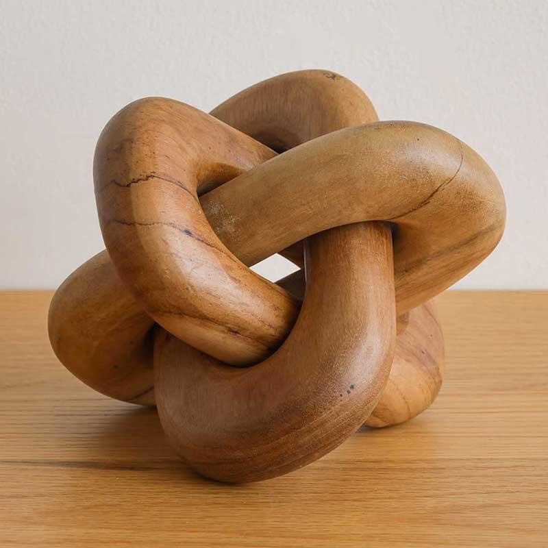 オブジェ Tiga ティガ 置物 置き物 飾り ブラウン 直径16cm 天然木