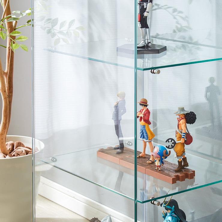 ガラスコレクションケース フィギュアケース 3段 クリア 全面ガラス 幅