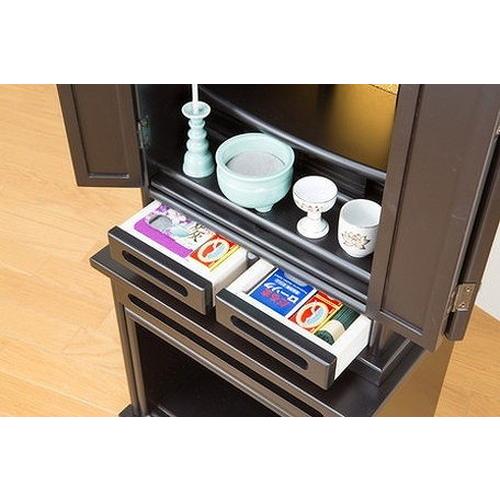 仏壇 上置仏壇 小型 黒檀調 紫檀調 スライド式仏具棚 コンパクト 仏具