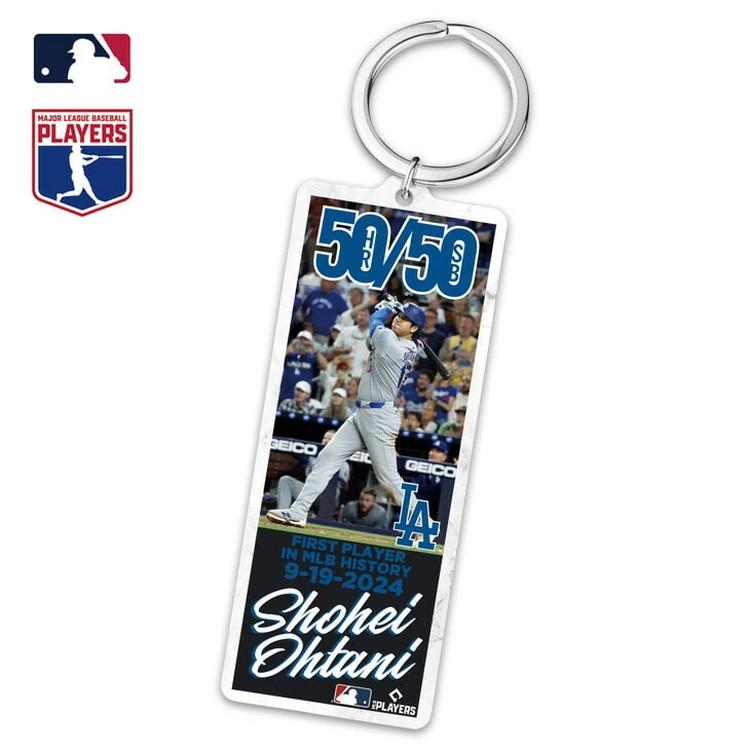 キーホルダー 大谷翔平 50/50達成記念 キーリング キーストラップ