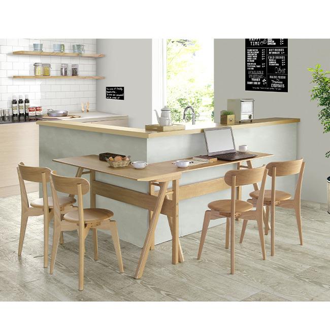 ダイニングチェア 回転チェア 天然木 タモ材 コンパクト スタッキング