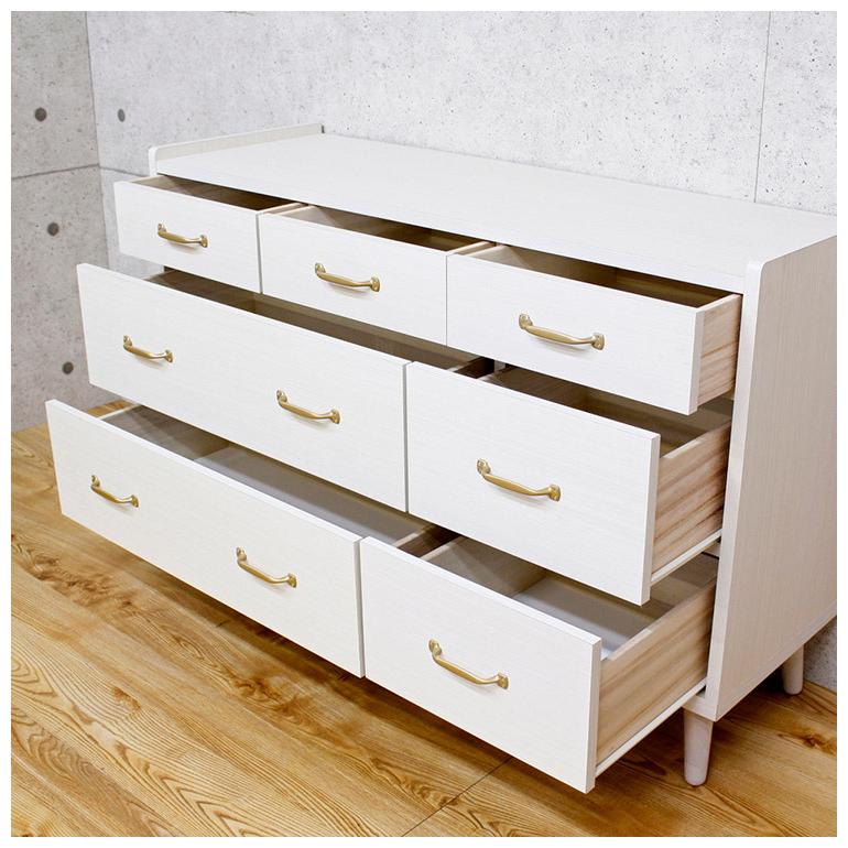 チェスト 完成品 日本製 3段 幅120 白 ホワイト 北欧 木製 おしゃれ