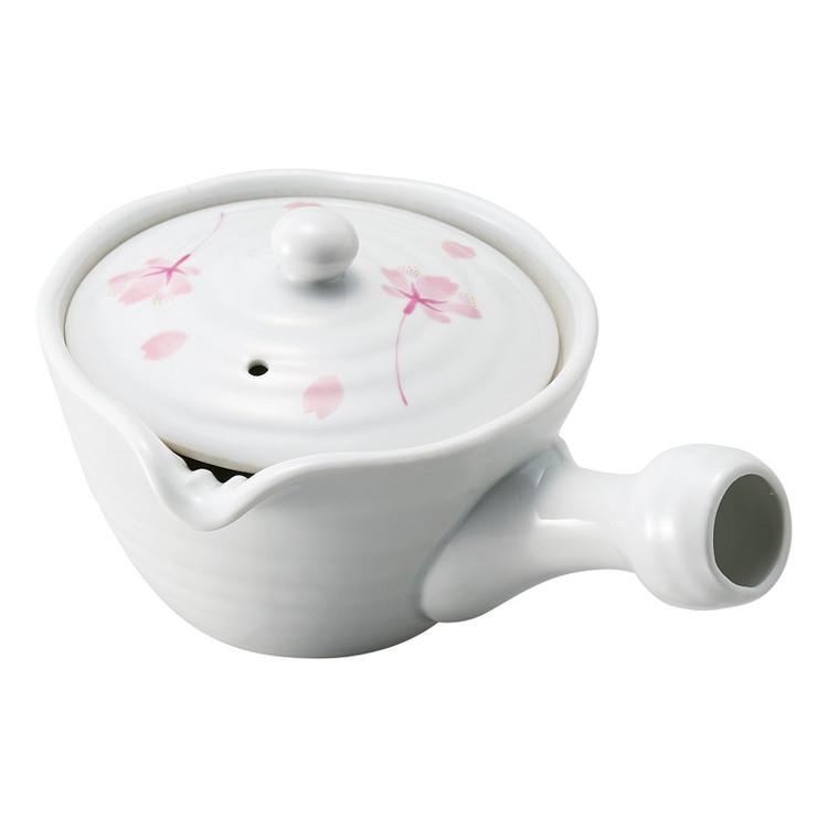 松尾利光作 白磁急須桜 有田焼 和陶器 9804373 代引不可 : リコメン堂