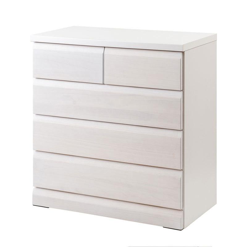 日本製 クローゼットチェスト 幅80.5 4段 ホワイト チェスト 四段