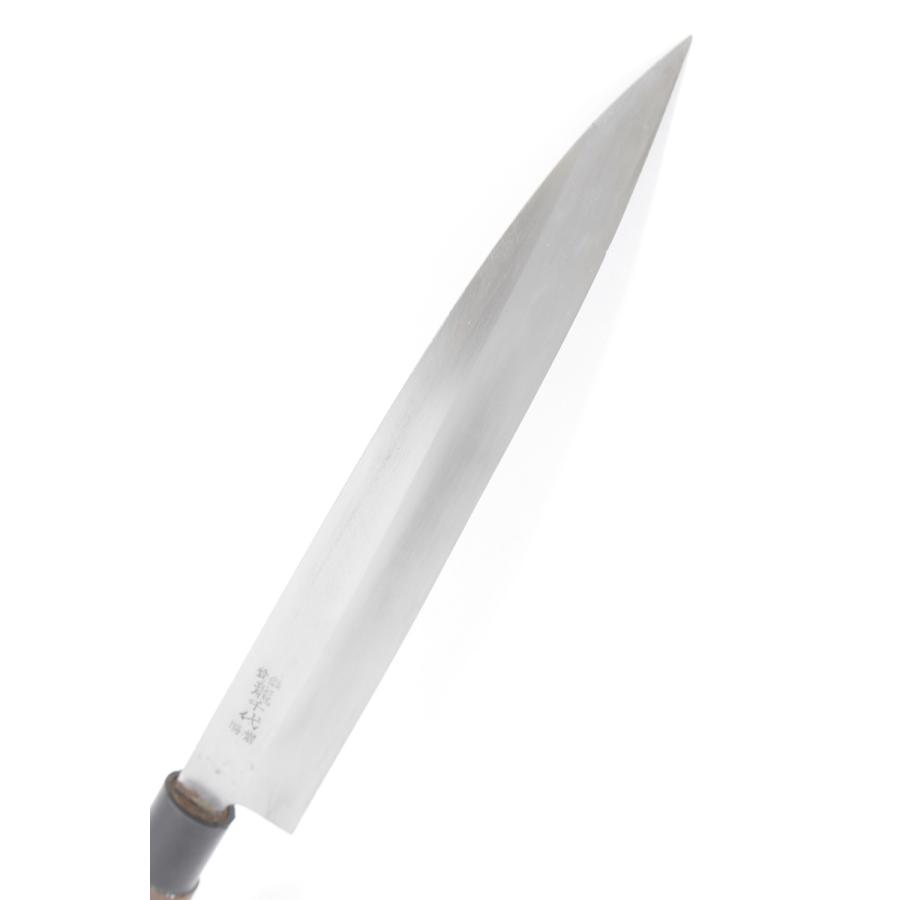 美品】龍千代 特撰 柳包丁 八寸 栗型柄 鞘付 刃渡り約240mm 柳刃 和