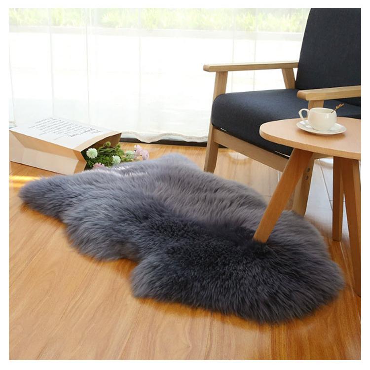 2匹 ファー クッション 椅子カバー ムートンラグ 天然毛皮 洗える ラグ