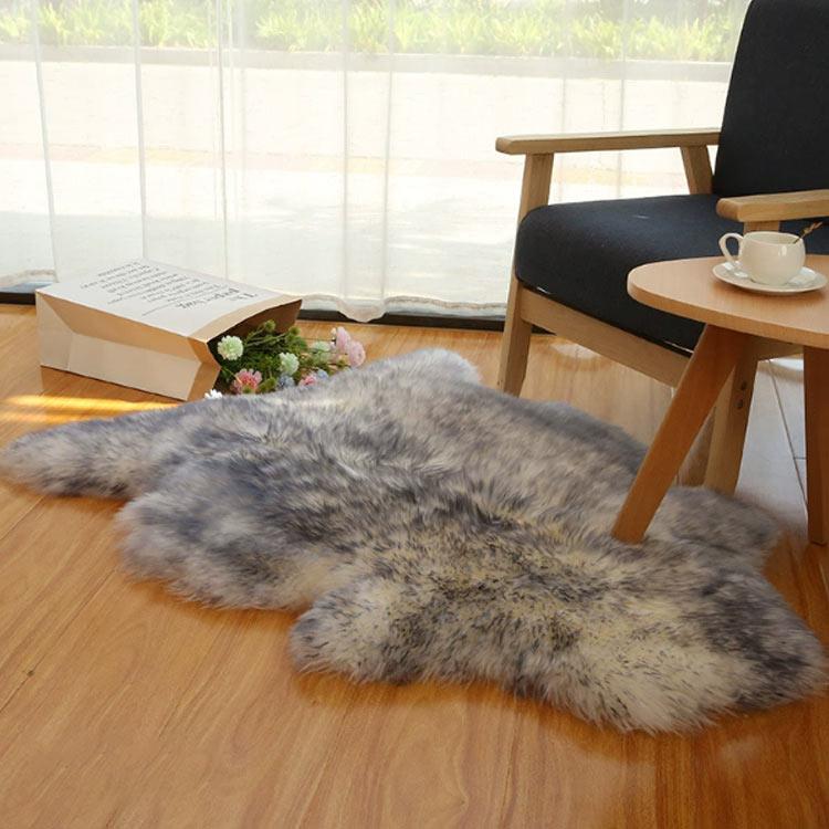 2匹 ファー クッション 椅子カバー ムートンラグ 天然毛皮 洗える ラグ
