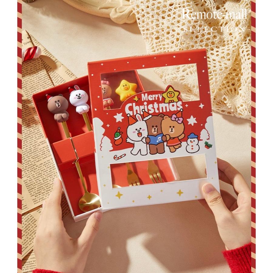 クリスマス限定】LINE FRIENDS スプーン フォーク セット 4本