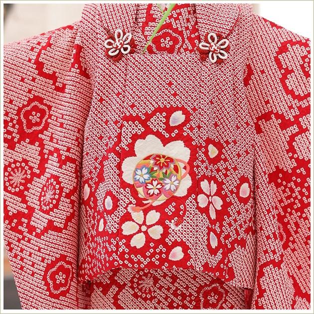 3歳女の子 正絹 着物 七五三レンタル 被布セット f1531 子供着物 人気