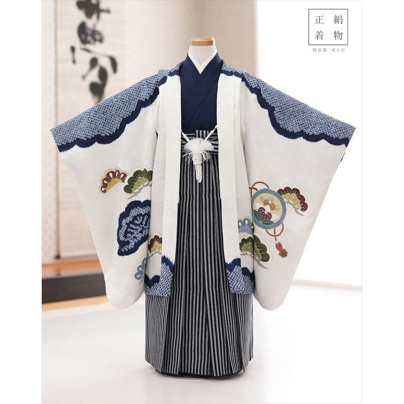 5歳 男の子 正絹 七五三 着物レンタル d5561 袴レンタル プレミアム