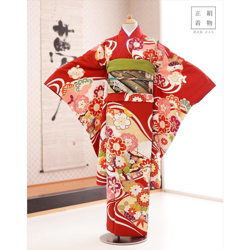 10歳〜13歳 正絹 ジュニア振袖レンタル jk0214 女の子 ジュニア着物 十