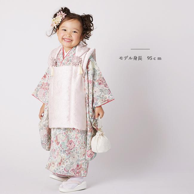 着物 3歳 753 七五三 被布 草履 こども ピンク レンタル 女の子 おう