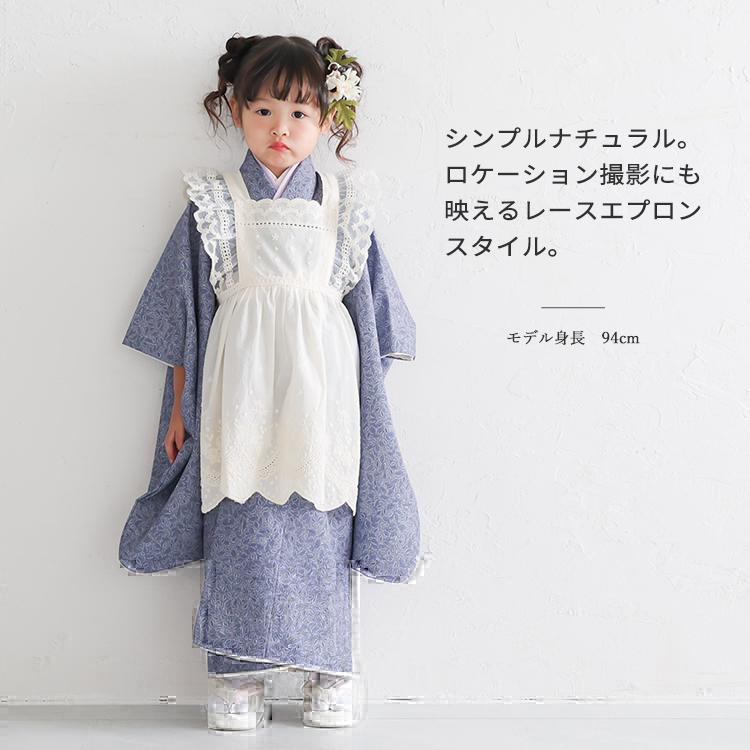 七五三 着物 3歳 女の子 被布エプロン レンタル おうるび TERAS リーフ