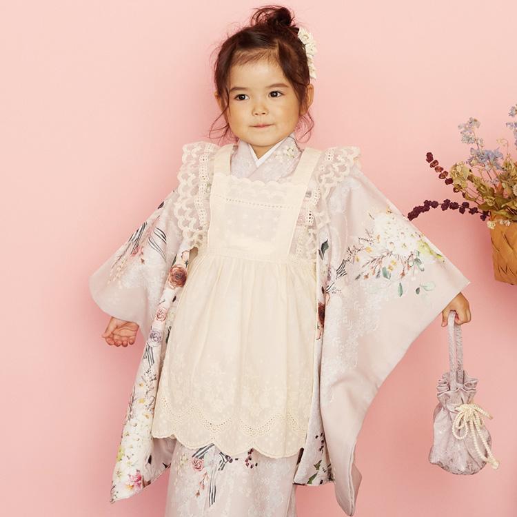 七五三 着物 3歳 女の子 レンタル いちは くすみピンク ベージ パール