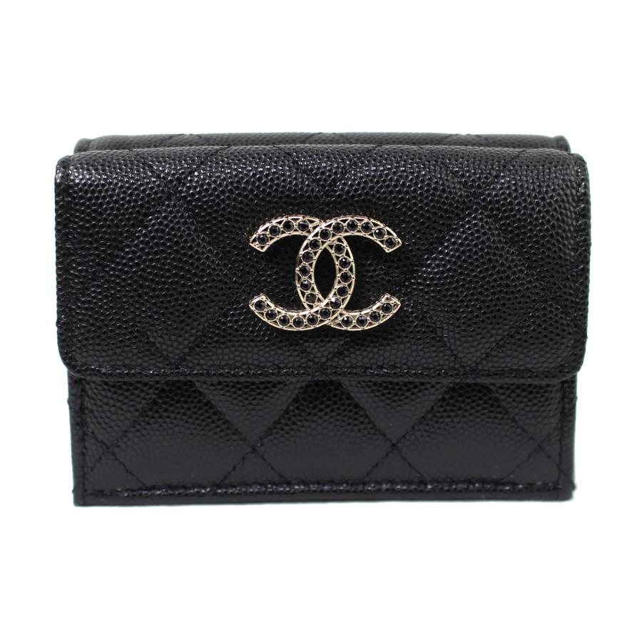 CHANEL（シャネル） 新作 新品 未使用 保管品 キャビアスキン ストーン
