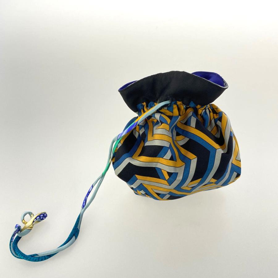 HERMES（エルメス） プティアッシュ・シルクアクセサリー巾着ポーチ
