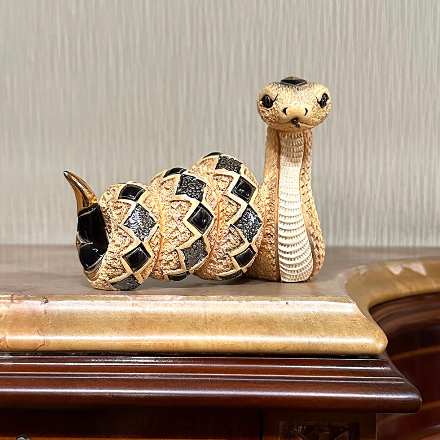 置物 金ヘビ へび 蛇 陶器 送料無料 F251G : リンコナダ(日本代理店