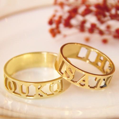 イニシャルリング ネームリング 名前 指輪 ペアリング オーダーネーム