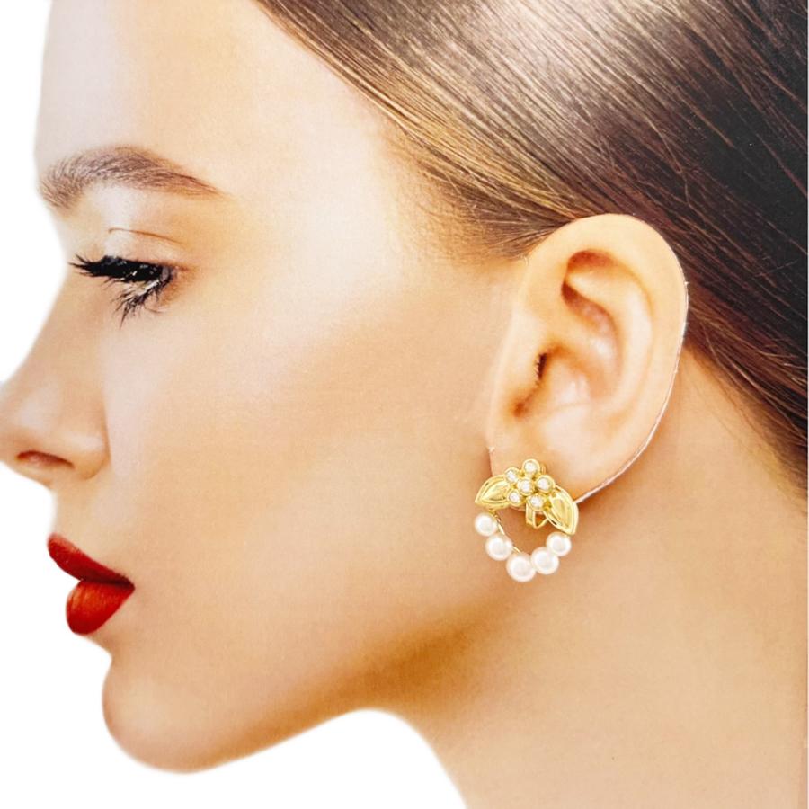 ディオール ピアス 18金 K18イエローゴールド パール レディース Dior