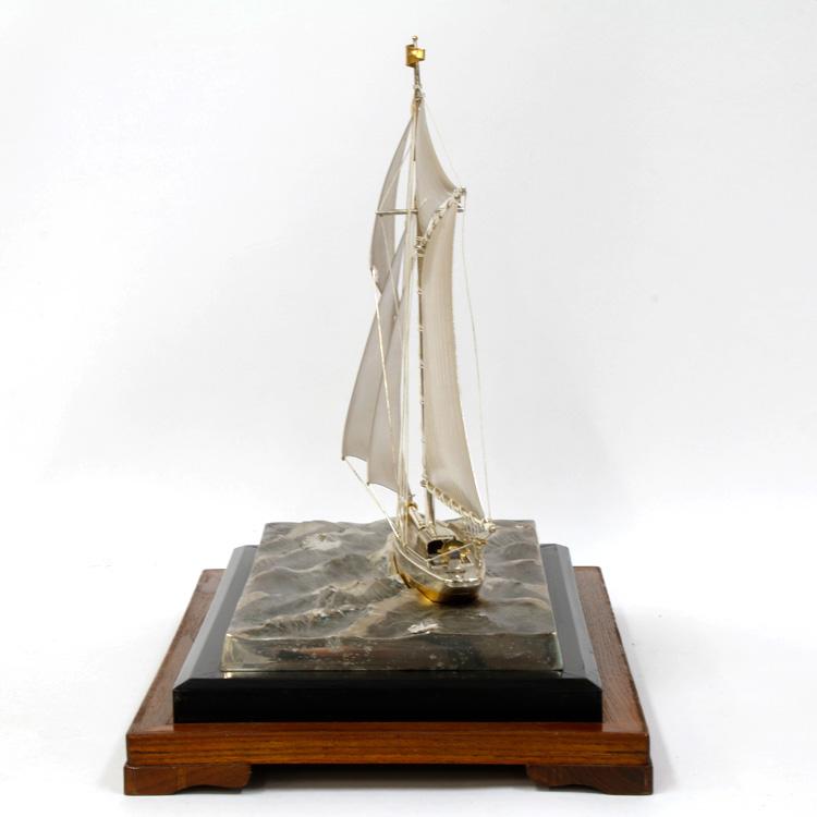 限界値下げ祭2-OF】中古SV970 銀製 船 帆船 置物 ヨット インテリア