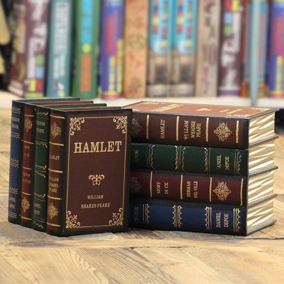 アンティーク調ブックボックス（本型収納箱）大小2個セット 洋書風