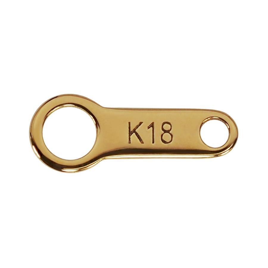 1個売り】 留め具 18金 イエローゴールド 小プレート 縦7.5mm