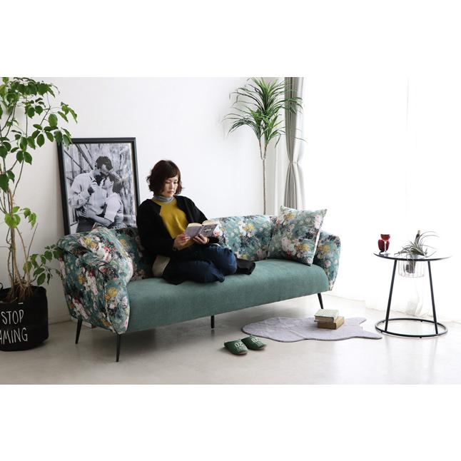 ソファー ソファ 3人掛け おしゃれ ローソファー ボタニカル 花柄