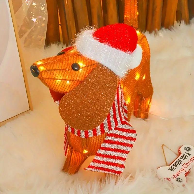 ダックスフント クリスマス デコレーション ライト 犬 ドッグ オブジェ