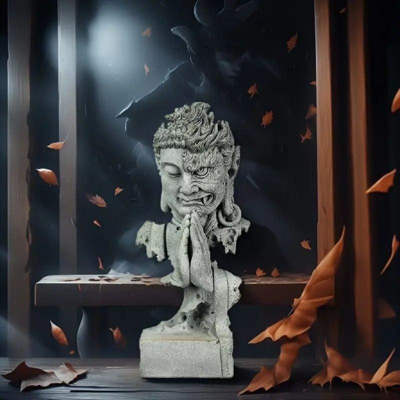 オブジェ 仏 石工芸 鬼 天国 地獄 インテリア お洒落 フィギュア 置物