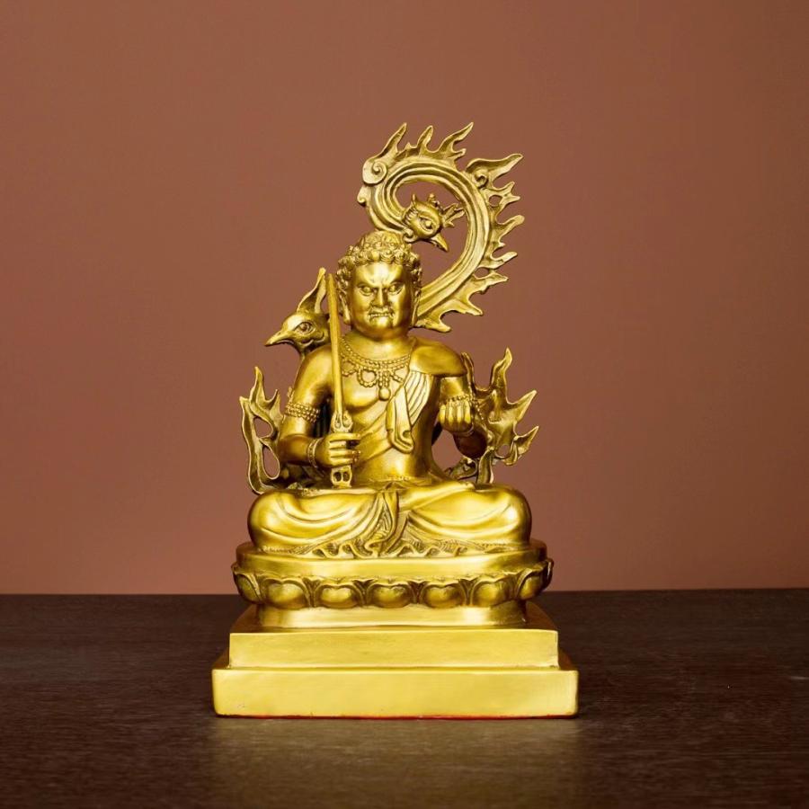 不動明王 金色 黄金 置物 オブジェ オーナメント 風水 開運 縁起 玄関