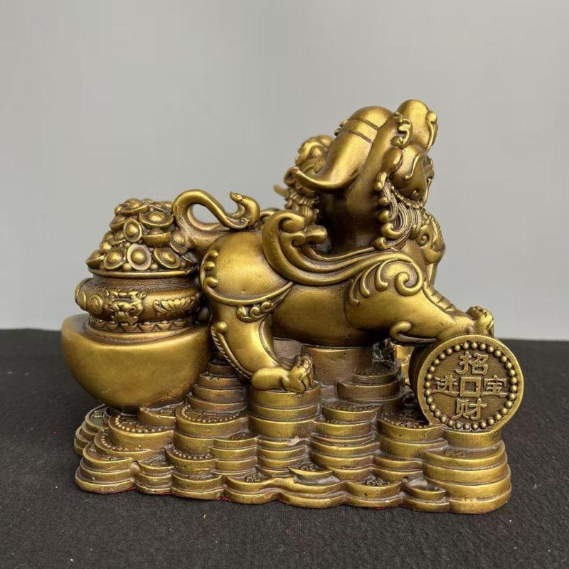 貔貅 獅子 シーサー 置物 オブジェ 2個セット ペア 風水 金運 財運