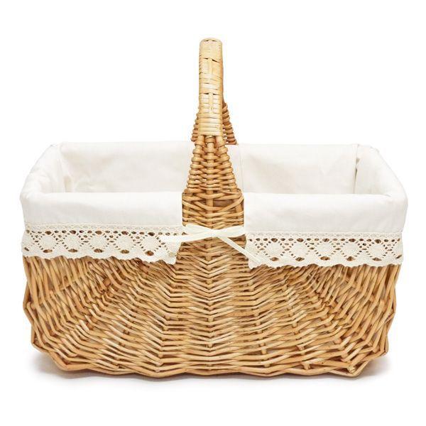 かご バスケット 布付き ピクニックバスケット 大きい かわいい