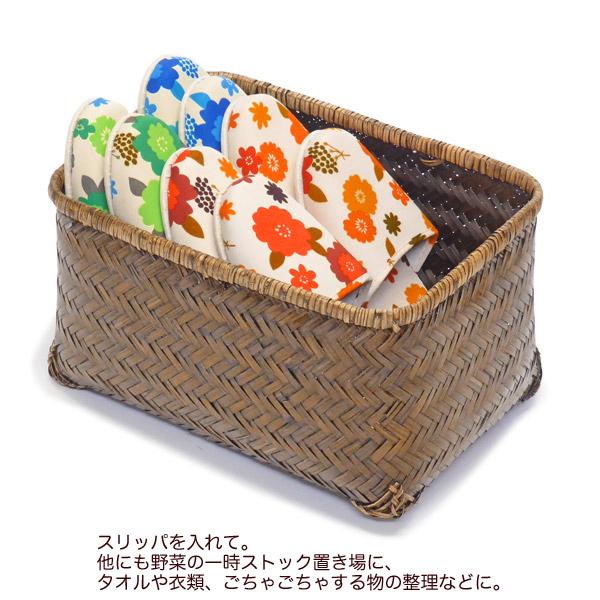 型番323 竹かご 竹製 収納かご 収納バスケット 一閑張り材料 和紙