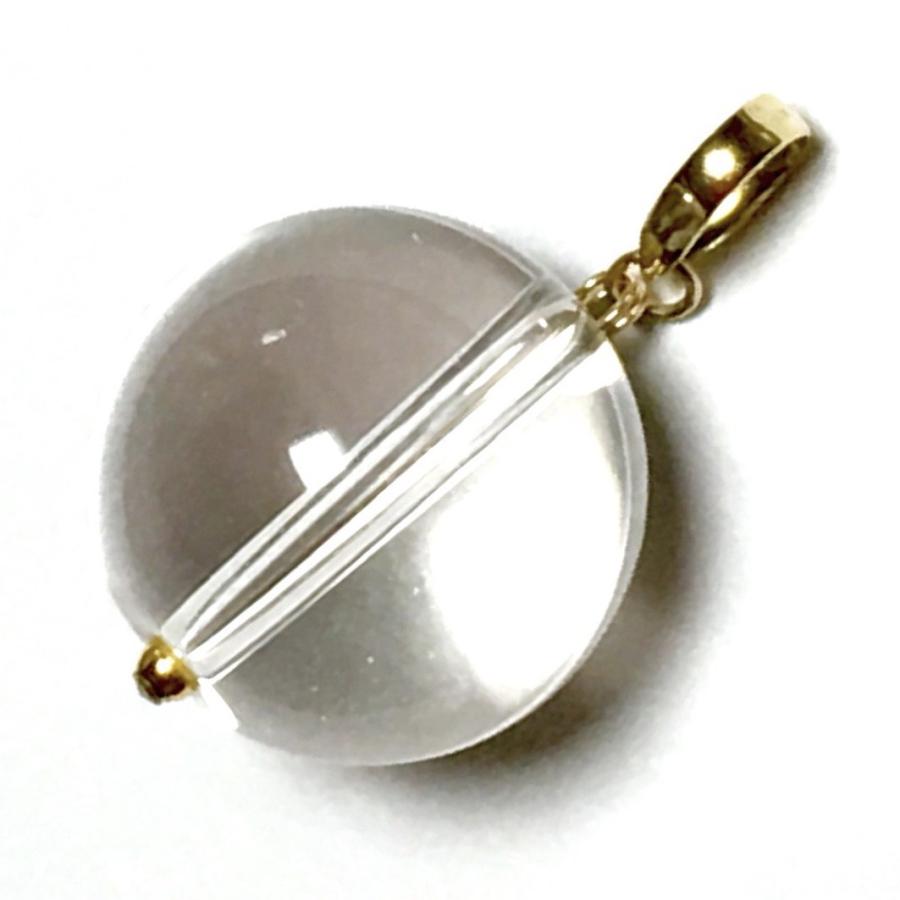 Rvaru】K18トップ 本水晶 特大 16mm ペンダントトップ クリスタル