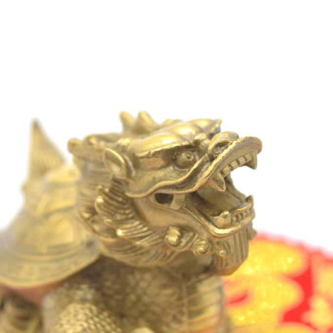 龍亀 置物 ドラゴンタートル 銅製 風水セット 元宝 敷物付き : 横浜