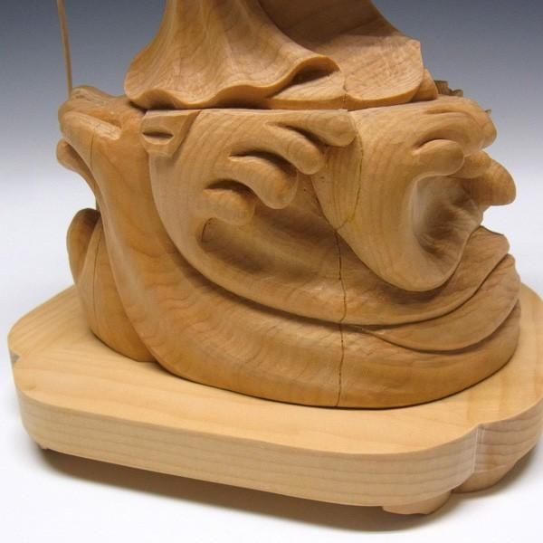 魚籃観音 立像 高さ42cm 榧製 木彫り 仏像 : 仏像と縁起物の専門店 龍