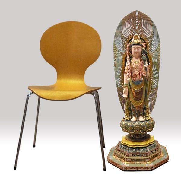 彩色聖観音菩薩 立像 高さ88cm 楠製 木彫り 仏像 : 仏像と縁起物の専門