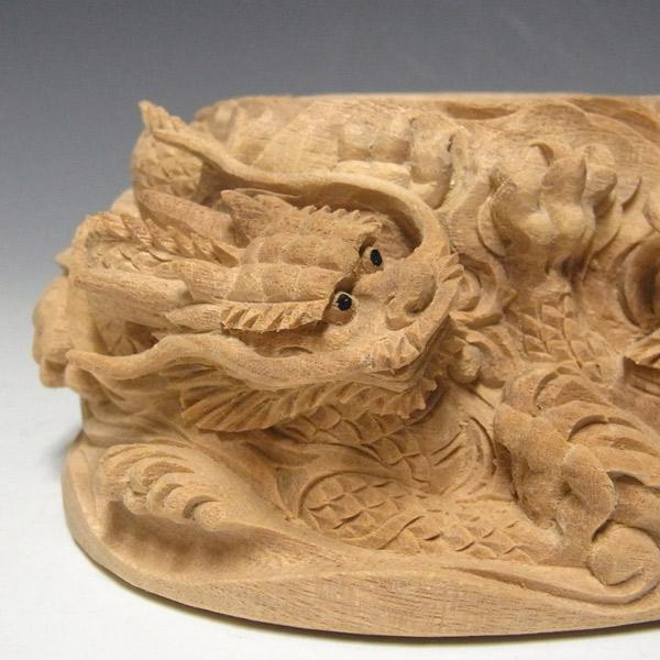 木彫り 双龍 水晶台座 約直径100mm用 置物 : 仏像と縁起物の専門店 龍