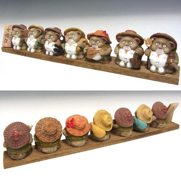 七福神 置物 七福狸 たぬき タヌキ 七福たぬき 縁起物 : 仏像と縁起物