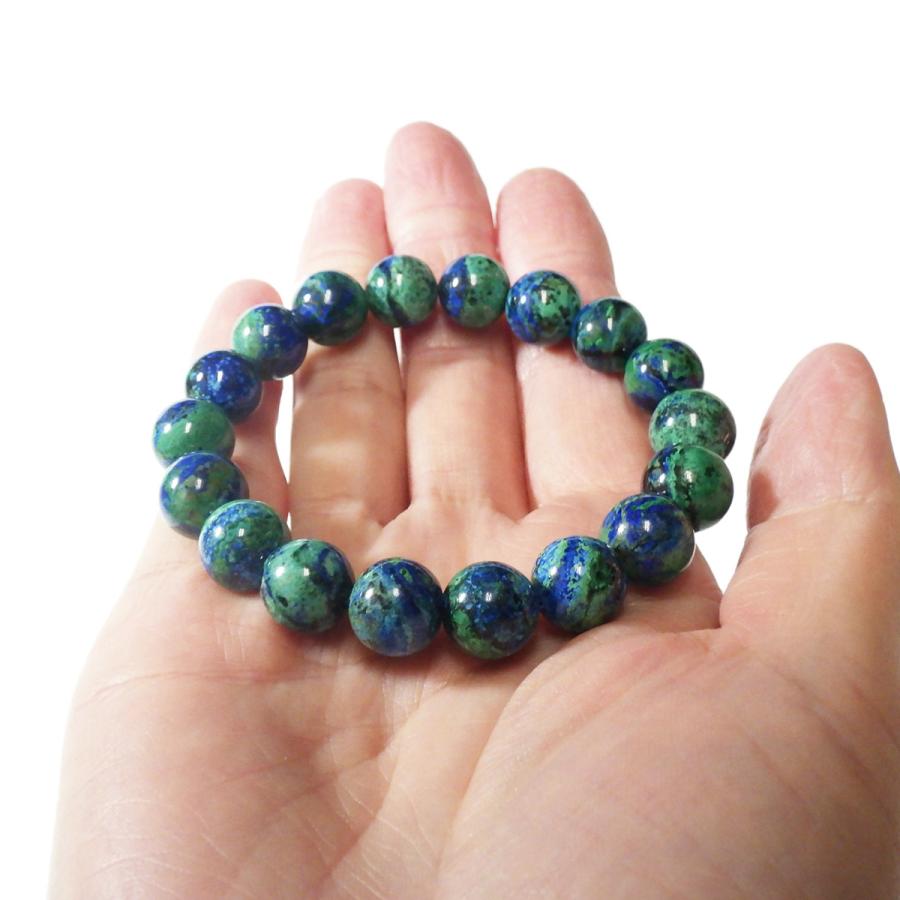 アズライトクリソコラ ブレスレット 11mm 内周17cm 天然石
