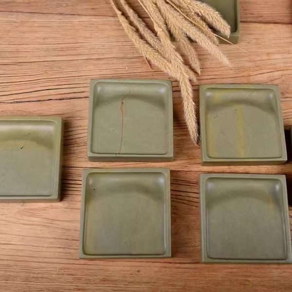 緑端渓硯 4吋 木箱入り すずり 唐硯 書道用具 : 書道用品 緑風店