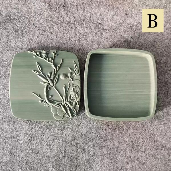 硯 松花江緑石硯 4吋 すずり 墨池 唐硯 : 書道用品 緑風店 - 通販