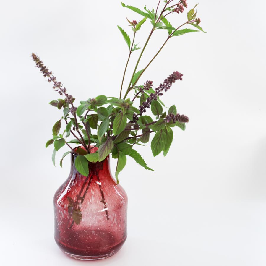 HenryDean ヘンリーディーン Barbat S ガーネット ガラス花瓶 花器 : S