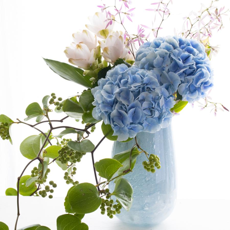 HenryDean ヘンリーディーン ストロンボリS パステルブルー ガラス花瓶