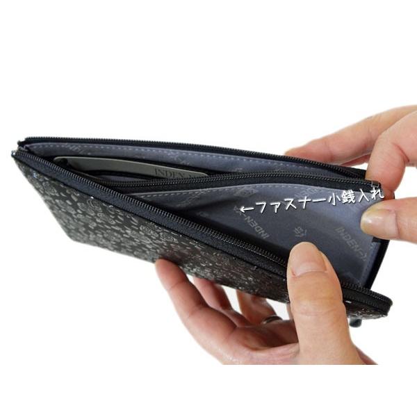 印傳屋（INDEN-YA） 印伝 財布 ファスナー長財布 束入 2315 赤地鹿革