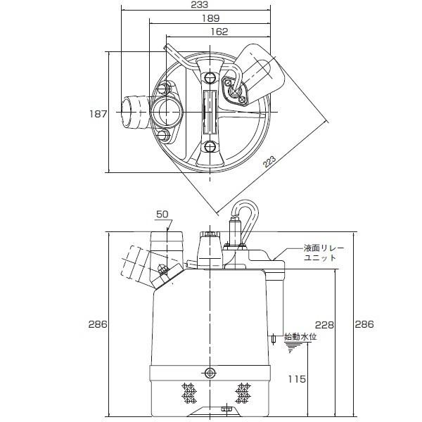 ツルミ 100V 60Hz用 自動式 水中ポンプ LB-480A SUS-61 口径50mm